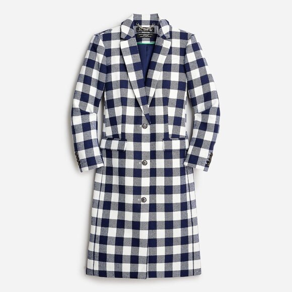 J. Crew Jackets & Blazers - NWT J.Crew Alfie Topcoat in Ivory Blue Buffalo Check Italian Wool Coat 4